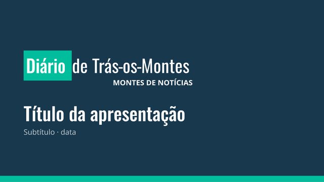 Apresentação, diapositivo de capa