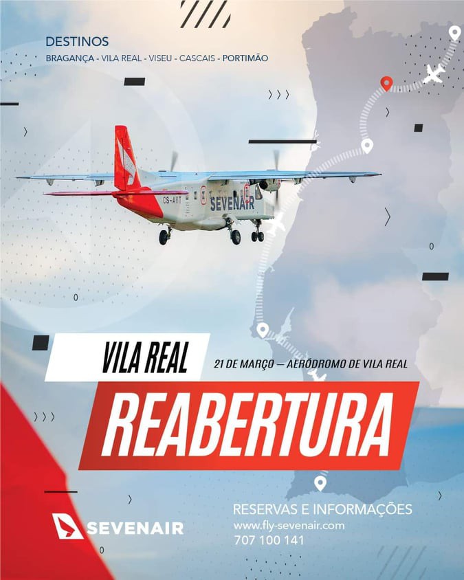 Avião da SevenAir regressa a Vila Real dia 21 março