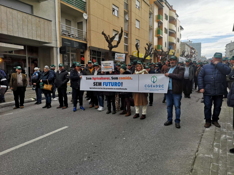 Agricultores saem à rua em Mirandela com assobios ao Governo