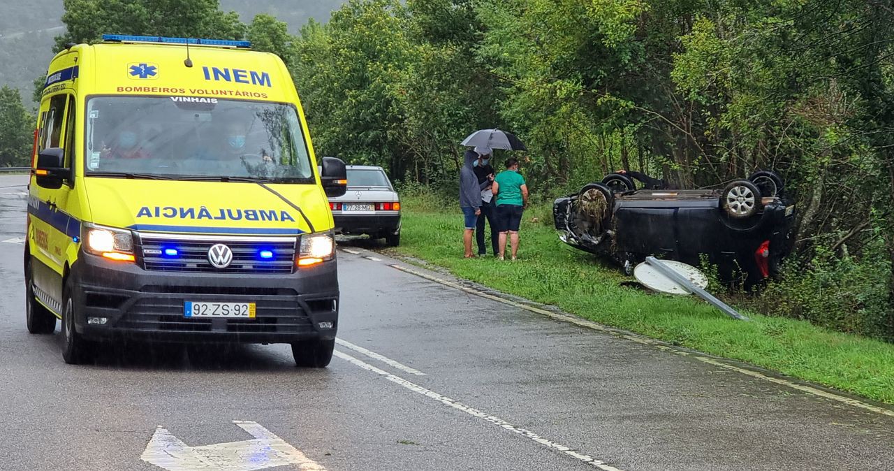 Despiste aparatoso de automóvel em Vinhais