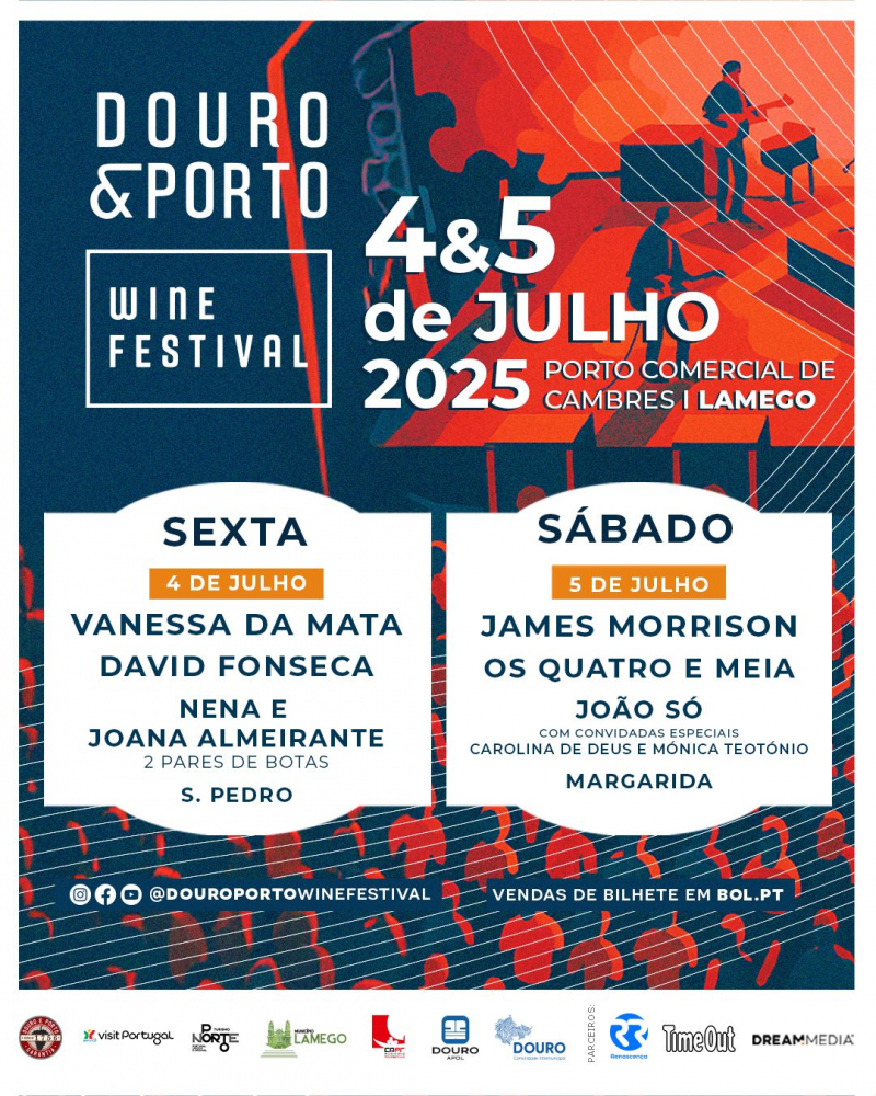 Vanessa da Mata e James Morrison atuam em julho no Douro & Porto Wine Festival