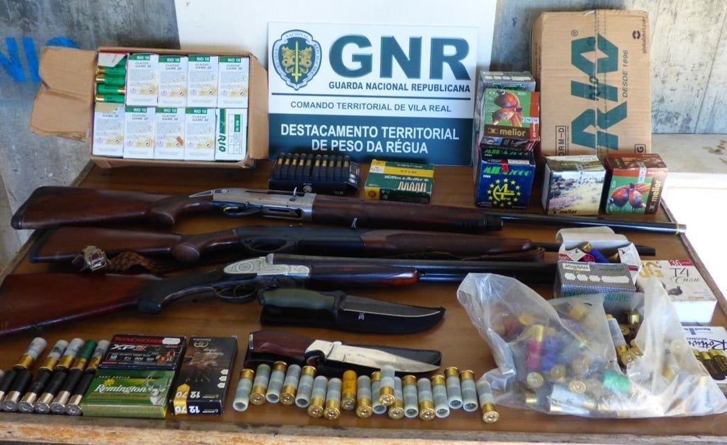 GNR apreendeu mais de mil munições e três armas
