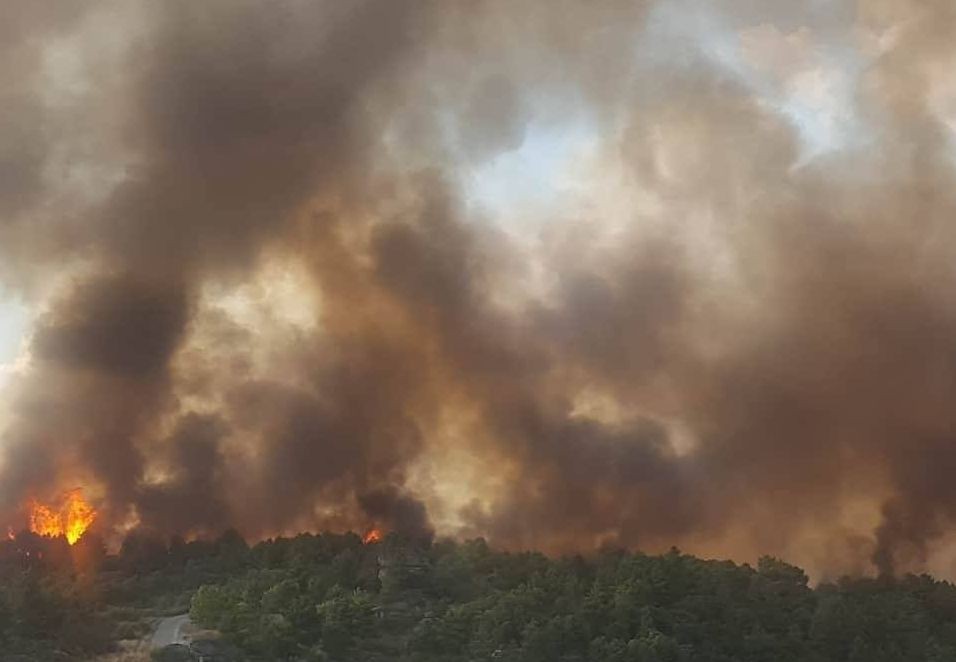 Fogo em Sabrosa lavra com intensidade em zona de pinhal denso
