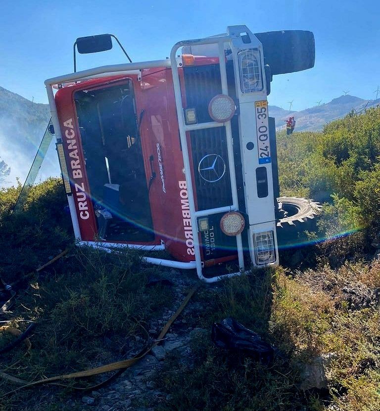Três bombeiros com ferimentos ligeiros após acidente em Vila Real