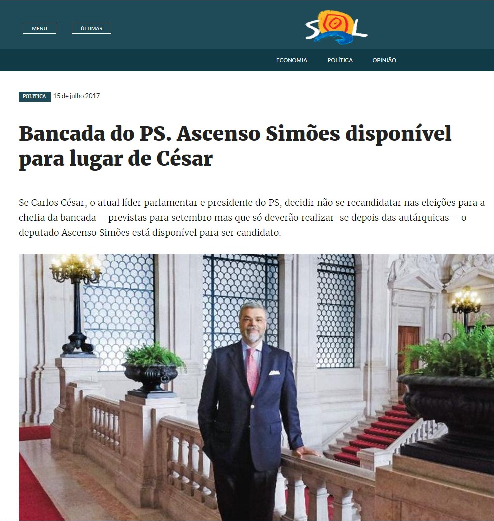 Ascenso Simões disponível para lugar de César